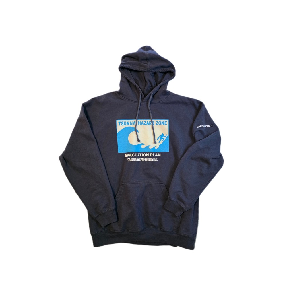 Eagle brand Dark blue Tsunami Hazard Zone pullover hoodie size large